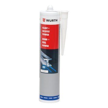 Клей-герметик K+D POWER, гібридний, чорний, 300 ml WURTH (08932353)(1шт) 08932353 фото