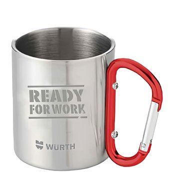 Кружка з карабіном, нержавіюча сталь, 300 ml WURTH (0WAG003424)(1шт) 0WAG003424 фото