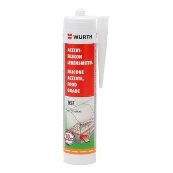 Герметик силікон-ацетат харчовий, прозорий, 310 ml WURTH (08925501)(1шт) 08925501 фото