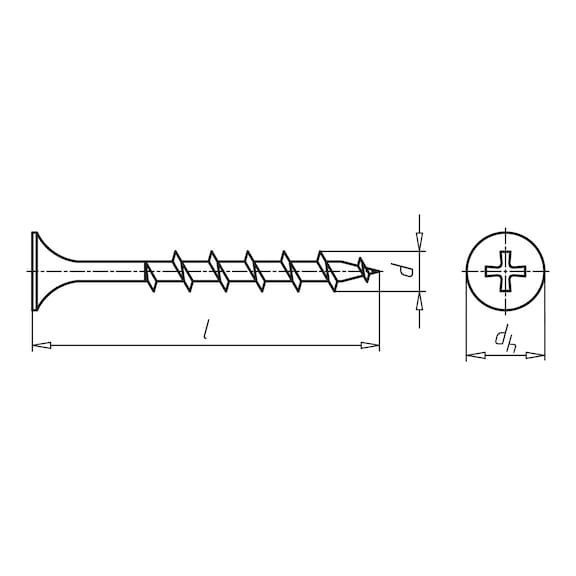 Сталь, крупна різьба, гострий САМОРІЗ-H2-MG/W-3,9X45 Wurth ( 017983945)(1000шт) 017983945 фото