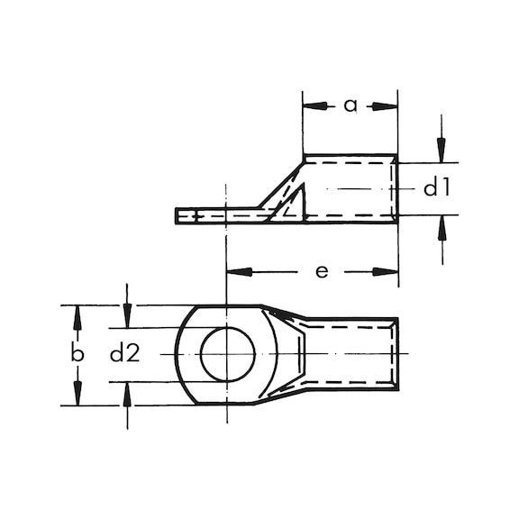Наконечник кабельний, обжимний, неізольований, з отвором, CU, J2N, M10, 185,0 mm&sup2; WURTH (0967218510)(25шт) 0967218510 фото