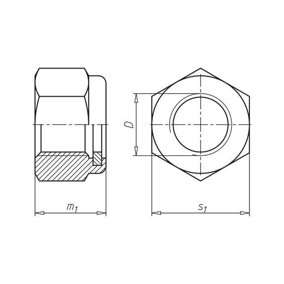 Гайка шестигранна самостопорна DIN985 - 8 (A2K) - SW30, M20 WURTH (036820)(5шт) 036820 фото
