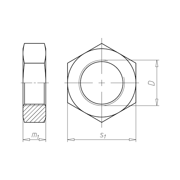 Гайка шестигранна низька DIN439-B, нерж.сталь A2, SW19, M12 WURTH (032812)(25шт) 032812 фото