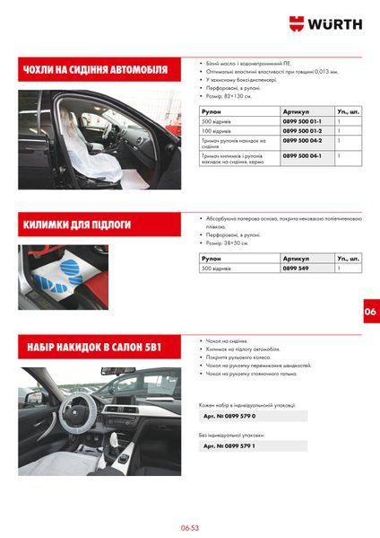 Диспенсер для рулонів чохлів у авто, настінний WURTH (089950004-2)(1шт) 089950004-2 фото