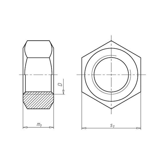 Гайка шестигранна ISO4032 - 8 (HDG) - SW16, M10 WURTH (03179910)(50шт) 03179910 фото