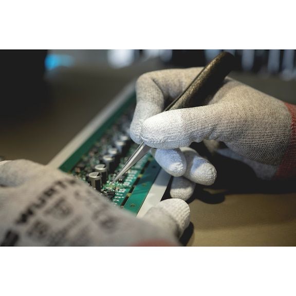 Рукавиці монтажні TOUCH ESD, покриття ПУ на кінч. пальців, білі, пара, р.8 WURTH (0899404418)(1шт) 0899404418 фото