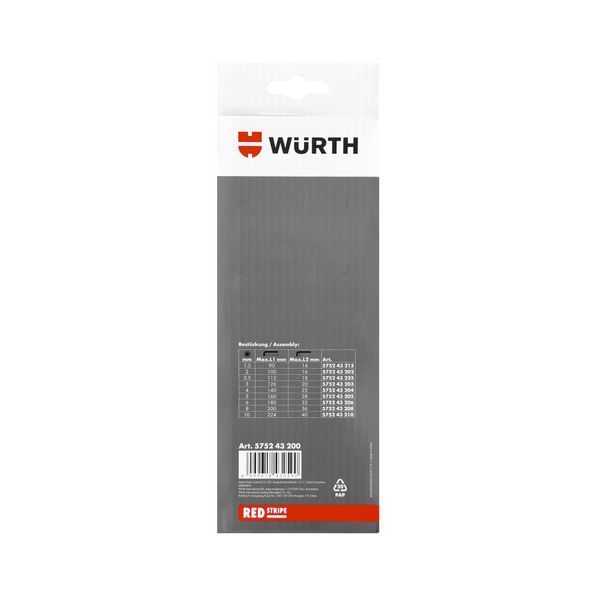 Набір ключів Г-подібних HEX з кулькою, подовж., S2, SW1,5-10 mm, 9 шт., RED STRIPE WURTH (575243200)(1шт) 1103775363 фото