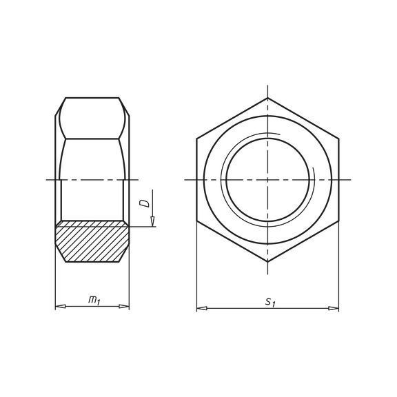 DIN 934, сталь I10I, без покриття ГАЙКА-DIN934-I10I-SW17-M10 Wurth ( 032010)(100шт) 032010 фото