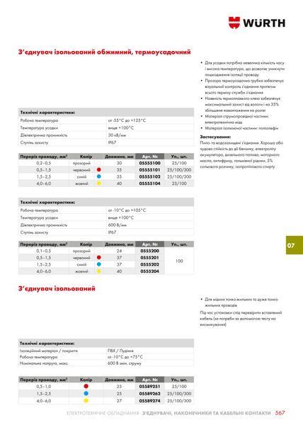 З'єднувач кабельний з термозбіжною ізоляцією, TRANSP-(0,1-0,5SMM) WURTH (0555200)(1шт) 0555200 фото