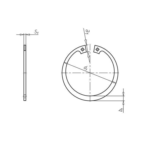 DIN 472, пружинна сталь без покриття, форма J КОЛЬЦО-СТОП.-ОТВ.-DIN472-J-11X1,0 Wurth ( 043911)(100шт) 043911 фото