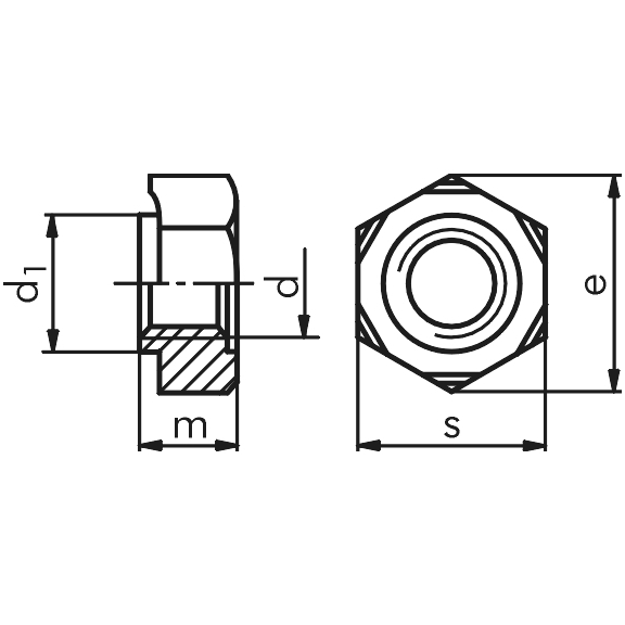 Гайка шестигранная приварная DIN929 - SW17, M10, без покрытия WURTH (039910)(100шт) 039910 фото