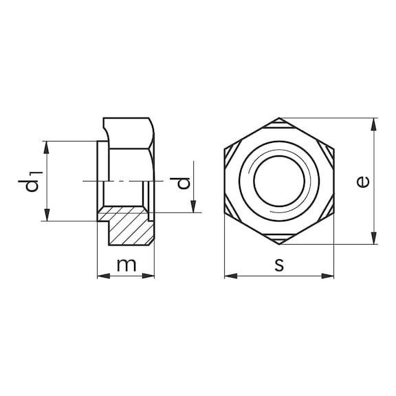 Гайка шестигранная приварная DIN929 - SW17, M10, без покрытия WURTH (039910)(100шт) 039910 фото