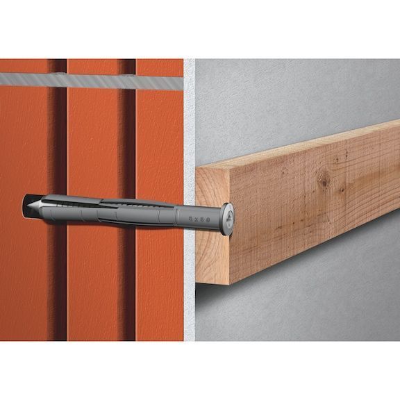 Дюбель-цвях SHARK&reg; HAMMER SK 8x135/95 Потайний комірець Біта PZ3 Дюбель: поліамід Цвях: оцинкована сталь Wurth ( 5906318135)(100шт) 5906318135 фото