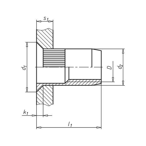 Заклепка резьб., тайно, рифл. (A2B)-(0,5-3,0)-12X6,9-M5 ZEBRA WURTH (0917750)(100шт) 0917750 фото