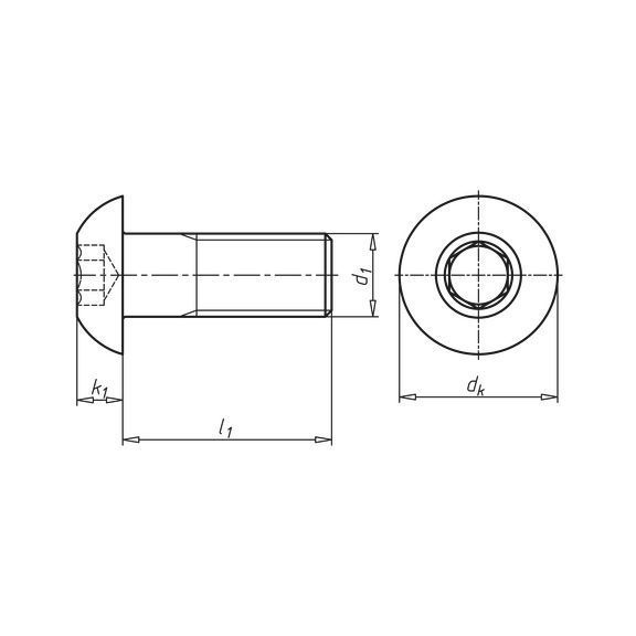 ISO 7380-1, сталь, класс прочности 010.9, без покрытия ВИНТ-ISO7380-10.9-IS3-M5X30 Wurth (006002530)(500шт) 006002530 фото