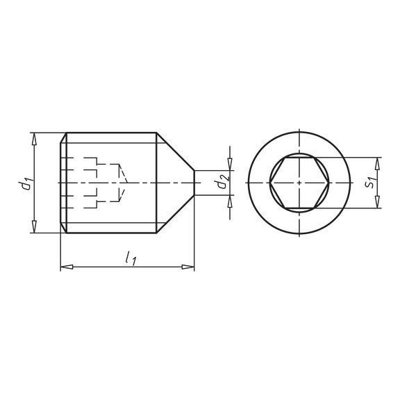 ISO 4027, сталь, 45H, без покриття ГВИНТ-Устан.О-DIN914-45H-IS2,5-M5X30 Wurth ( 0256530)(200шт) 0256530 фото