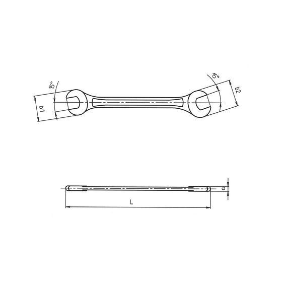 Ключ рожковый двухсторонний, ISO 1085 КЛЮЧ-РОЖКОВЫЙ-SW5X5,5 ZEBRA Wurth (0713304055)(1шт) 0713304055 фото