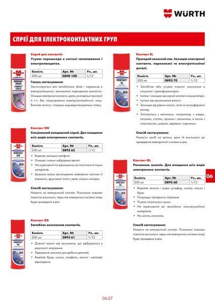 Антиоксидант для контактів OS , 200 мл Wurth (089361)(1шт) 089361 фото