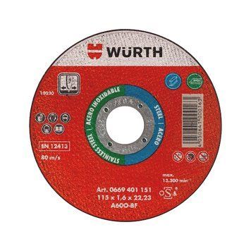Диск відрізний для сталі/нерж. сталі SR-TH2,0-BR22,23-D180MM WURTH (0669401802)(1шт) 0669401802 фото